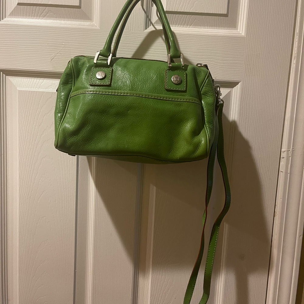 Michael Kors lime Green Leather Satchel with silver tone hardwares. - Picture 2 of 16
